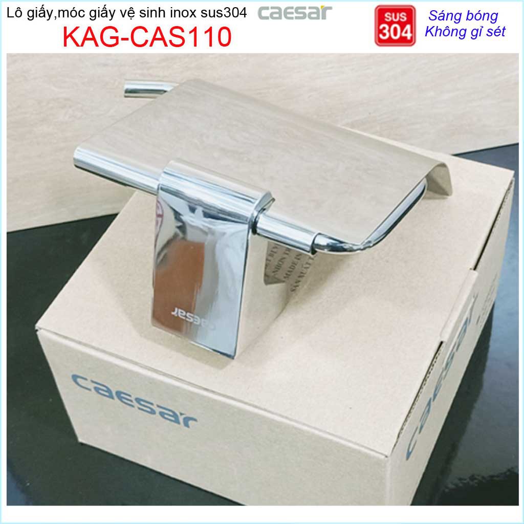 Móc gấy Caesar KAG-CAS110, hộp để giấy vệ sinh inox 304 bóng thiết kế cao cấp