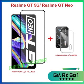 Combo Realme GT 5G/ GT Neo/ GT Neo Flash 5G kính cường lực full màn hình + dán bảo vệ camera chống xước chống bụi bẩn