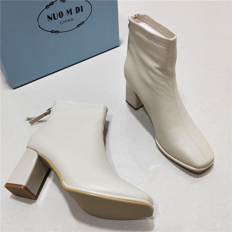 bốt da mờ có sẵn đế cao 7p boot da mờ