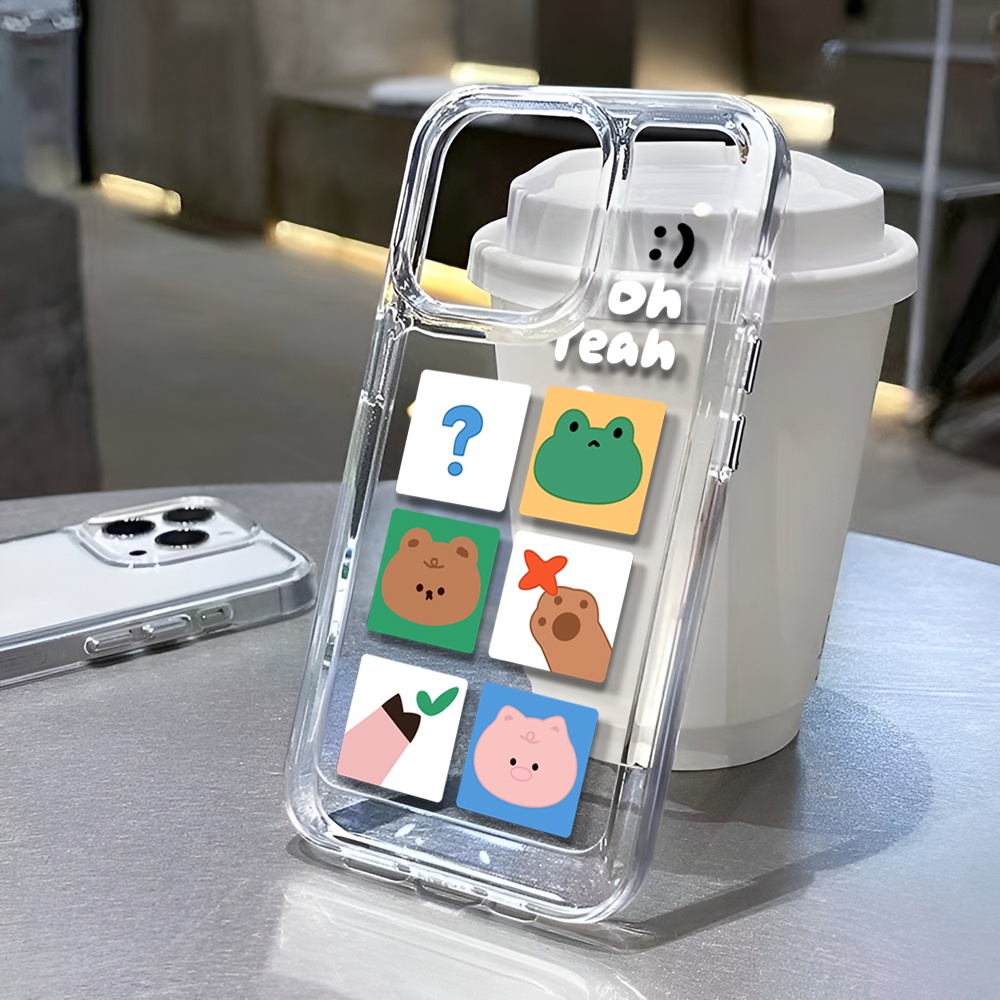 Ốp Điện Thoại Trong Suốt In Hình Gấu / Ếch Hoạt Hình Cho iphone 14 Plus 11 13promax 12 7Plus X XS Max 7 8 SE 2020