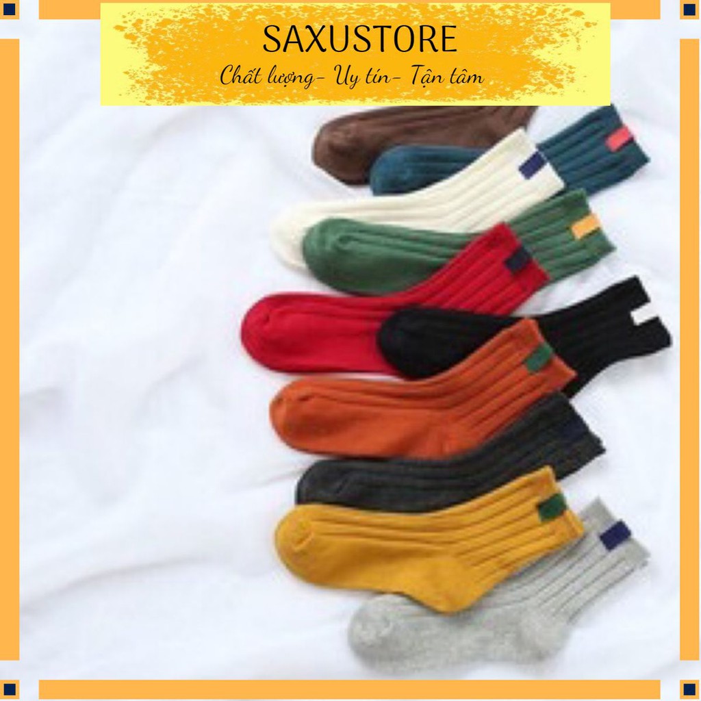 Tất nữ Vintage sắc màu Hàn Quốc Cao Cổ cổ ngắn