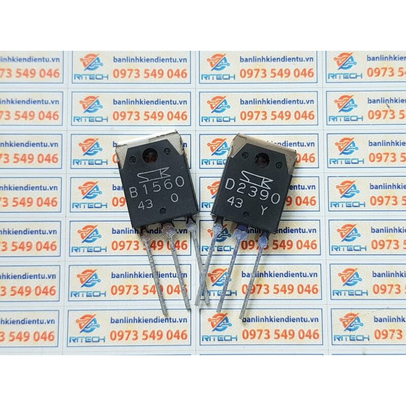 [Combo 2 cặp] Cặp sò SanKen Darlington B1560 D2390 150V 10A TO-3P chính hãng