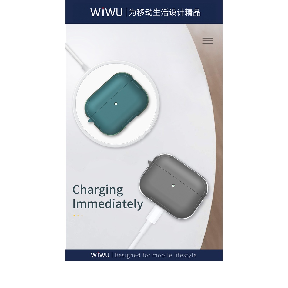 Ốp tai nghe Wiwu Denfense bằng nhựa PC kết hợp alumium chống sốc nhiều màu sắc cho Airpod 3 / Airpod Pro