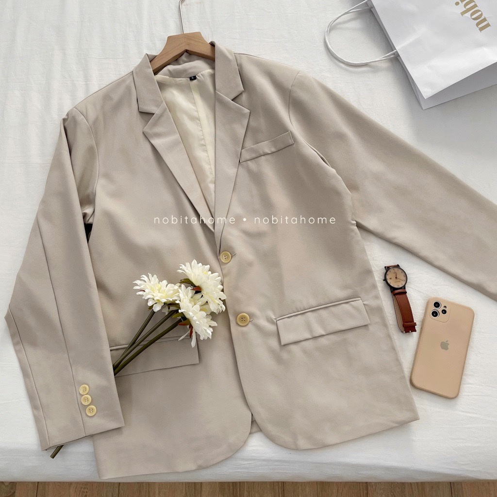 NOBITA HOME - Áo khoác vest blazer có độn vai nhẹ 7488