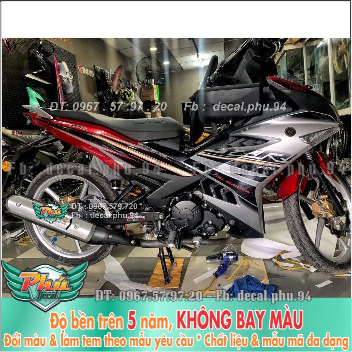 Tem rời Exciter 150 Y15zr đỏ bạc (H) -1