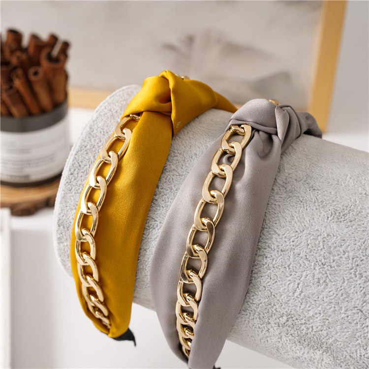 Băng Đô Vải Bản Rộng Thắt Nút Màu Sắc Thời Trang Xuân Hè