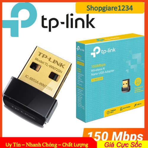 ㍿TPLink TL-WN725N - USB Wifi Nano chuẩn N tốc độ 150Mbps