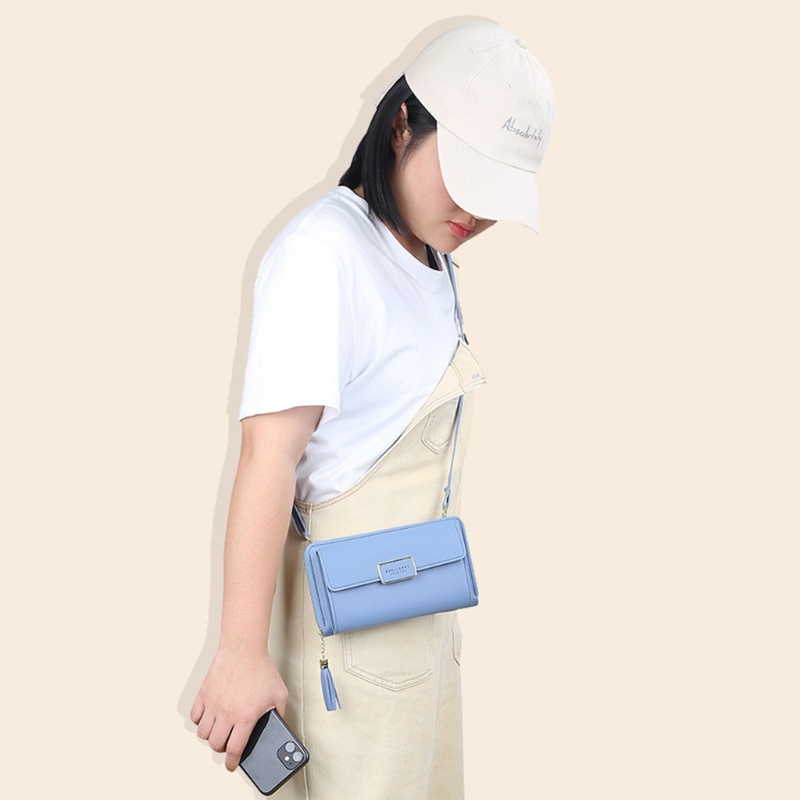Youyo Ví Da PU Cầm Tay Dáng Dài Sức Chứa Lớn Có Dây Kéo Đựng Thẻ Tín Dụng Công Sở Cho Nữ