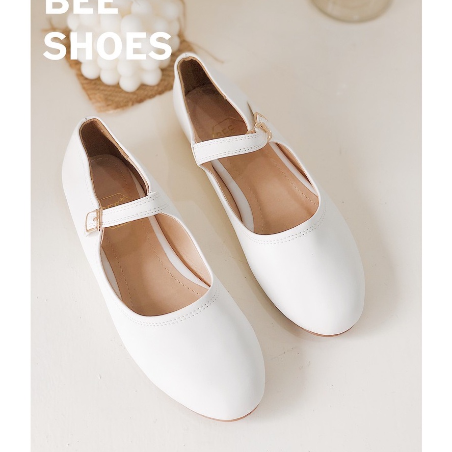 Giày Búp Bê Mũi Vuông Quai Ngang 3P Dễ Thương A7