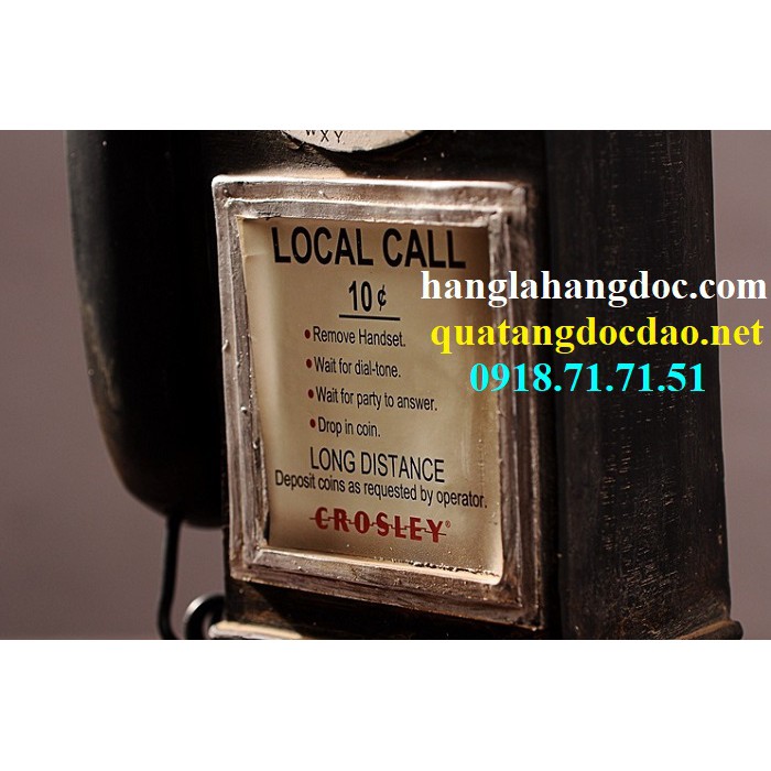 Trụ điện thoại Local quay số cổ điển trang trí vintage retro độc đáo
