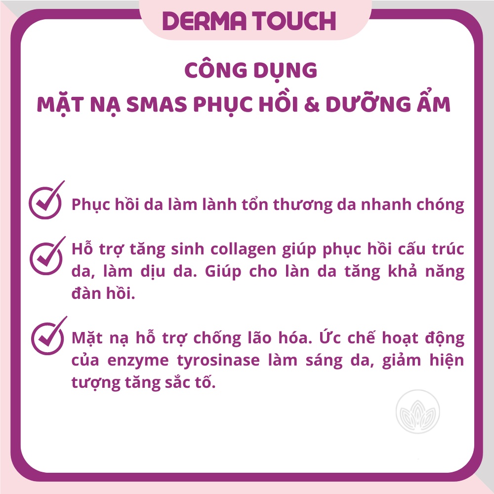 Mặt nạ SMAS dưỡng ẩm và phục hồi da Nhật Bản SMAS Peptide Silk Mask - Derma Touch