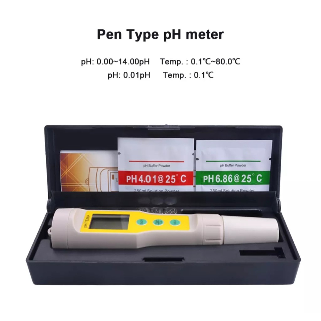 Máy đo độ pH nước hồ bơi bể cá điện tử cầm tay chống nước IP67 Water tester 2 in 1