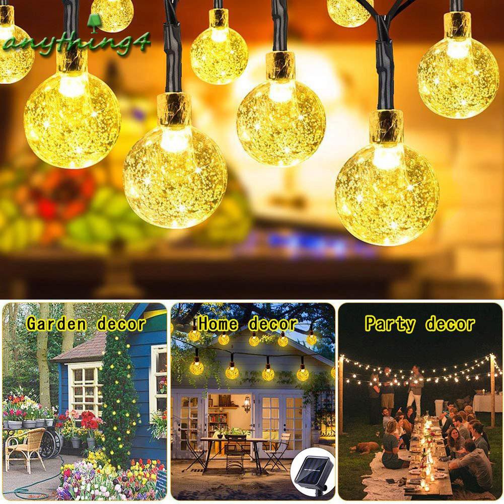 Dây Đèn Led Bóng Tròn Năng Lượng Mặt Trời Trang Trí Sân Vườn