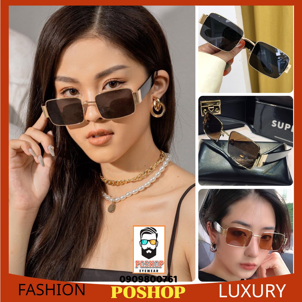 [Mã SRJULY1215 giảm 20K đơn 50K] ❌HOT TREND❌MẮT KÍNH MÁT NAM NỮ HÀN QUỐC GỌNG VUÔNG KIM LOẠI CAO CẤP CHỐNG UV400 | BigBuy360 - bigbuy360.vn