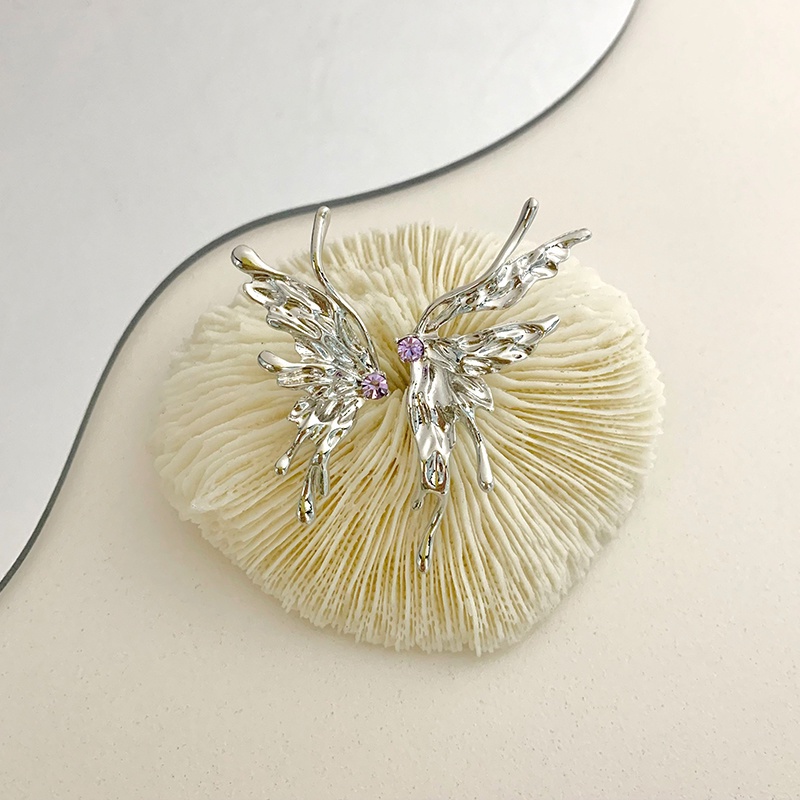 Bông Tai Hình Bướm Bằng Kim Loại Phong Cách Thanh Lịch Dành Cho Nữ