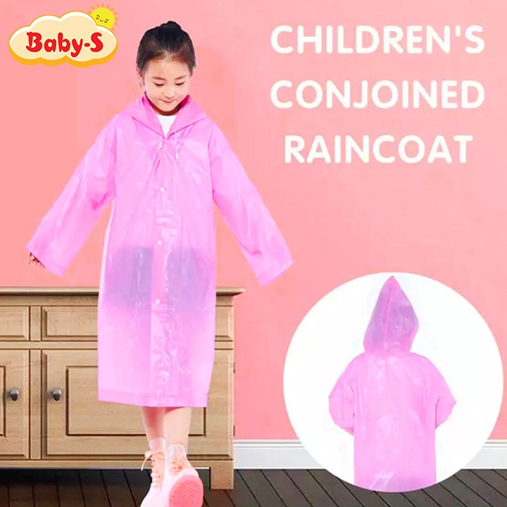 Áo mưa trẻ em nhiều màu sắc đơn giản cho bé 4-10 tuổi Baby-S – SAM002