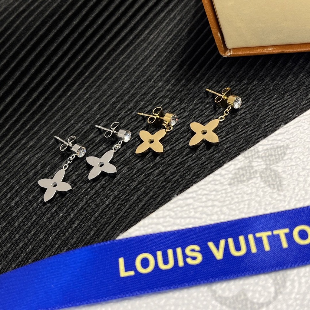 LOUIS VUITTON Bông Tai LV Bằng Thép Titan Thời Trang Cho Nữ