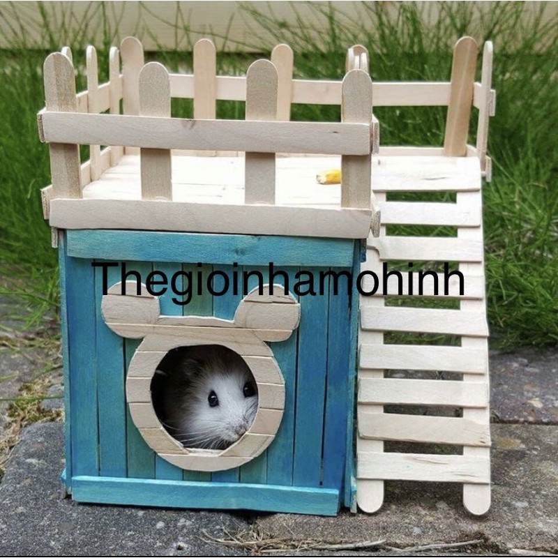 Nhà que kem, nhà cho chuột hamster , mô hình, diy, que kem handmade