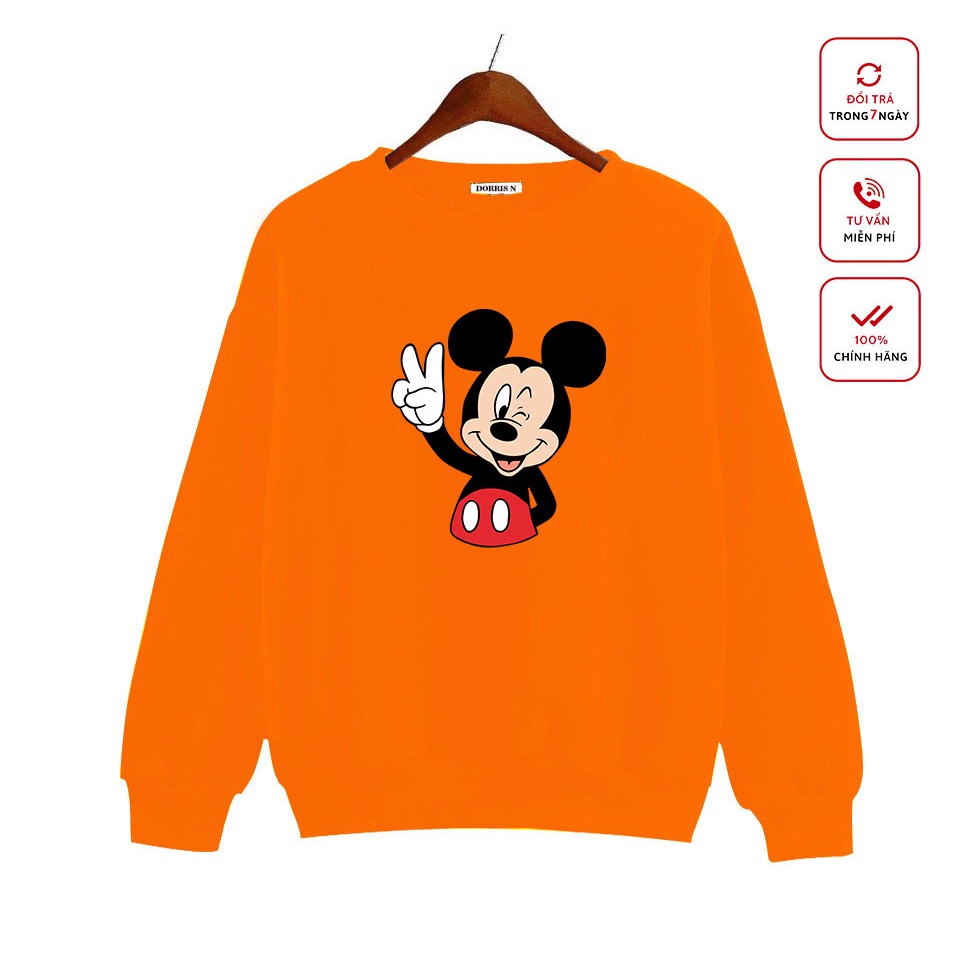 [Mã DORRT8250 giảm 250k] Áo phông thu đông MICKEY 2 chất liệu da cá mềm mịn không xù lông thiết kế bởi DORRIS N