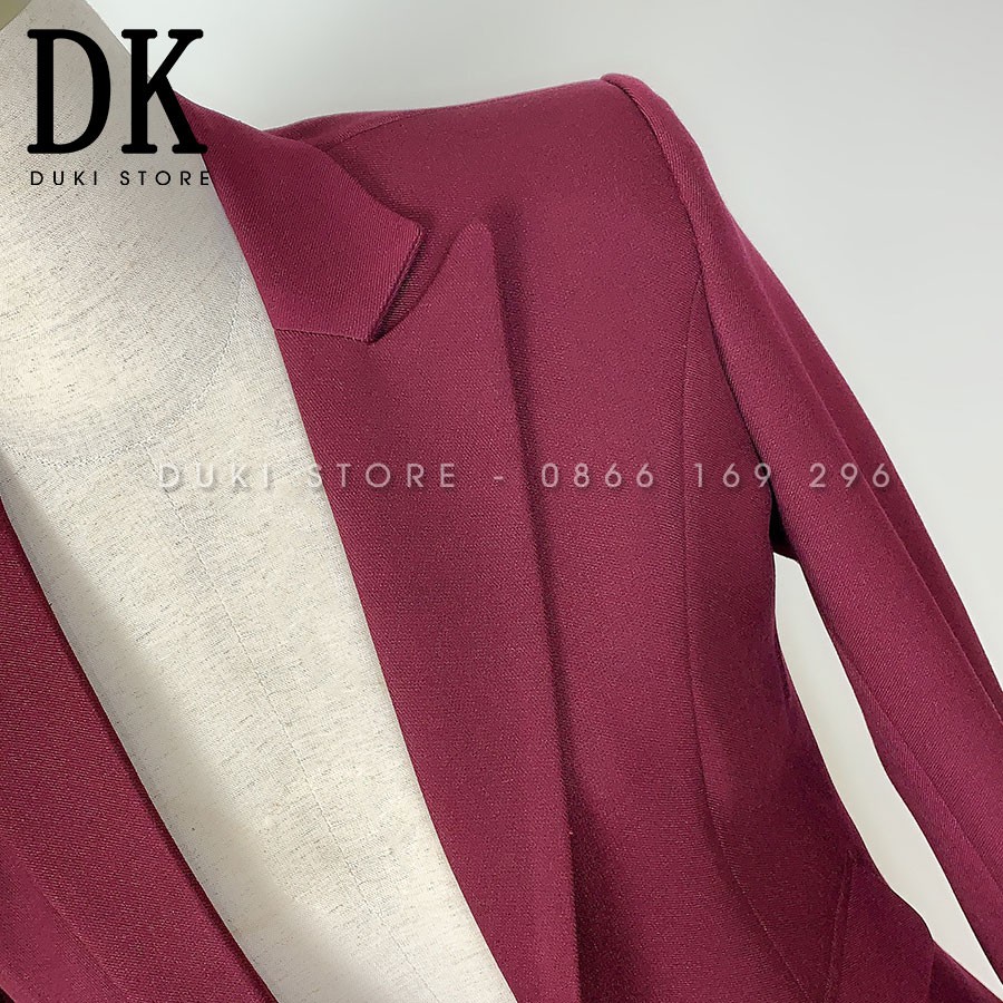 Bộ vest nữ quần ống rộng (video và ảnh thật) màu đỏ đô cực sang - DUKI STORE