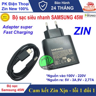 Bộ 45W siêu nhanh  (Super Fast Charging) Samsung Note 10 Plus/S20 Ultra Plus 5G/Note 20/Note 20 Ultra 5.0