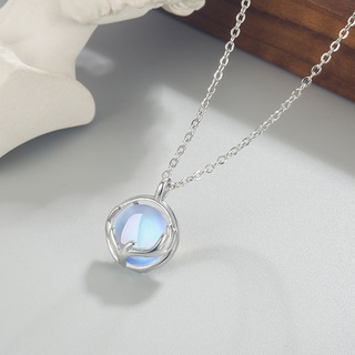 Vòng cổ Mặt Đá Mặt Trăng Bạc S925