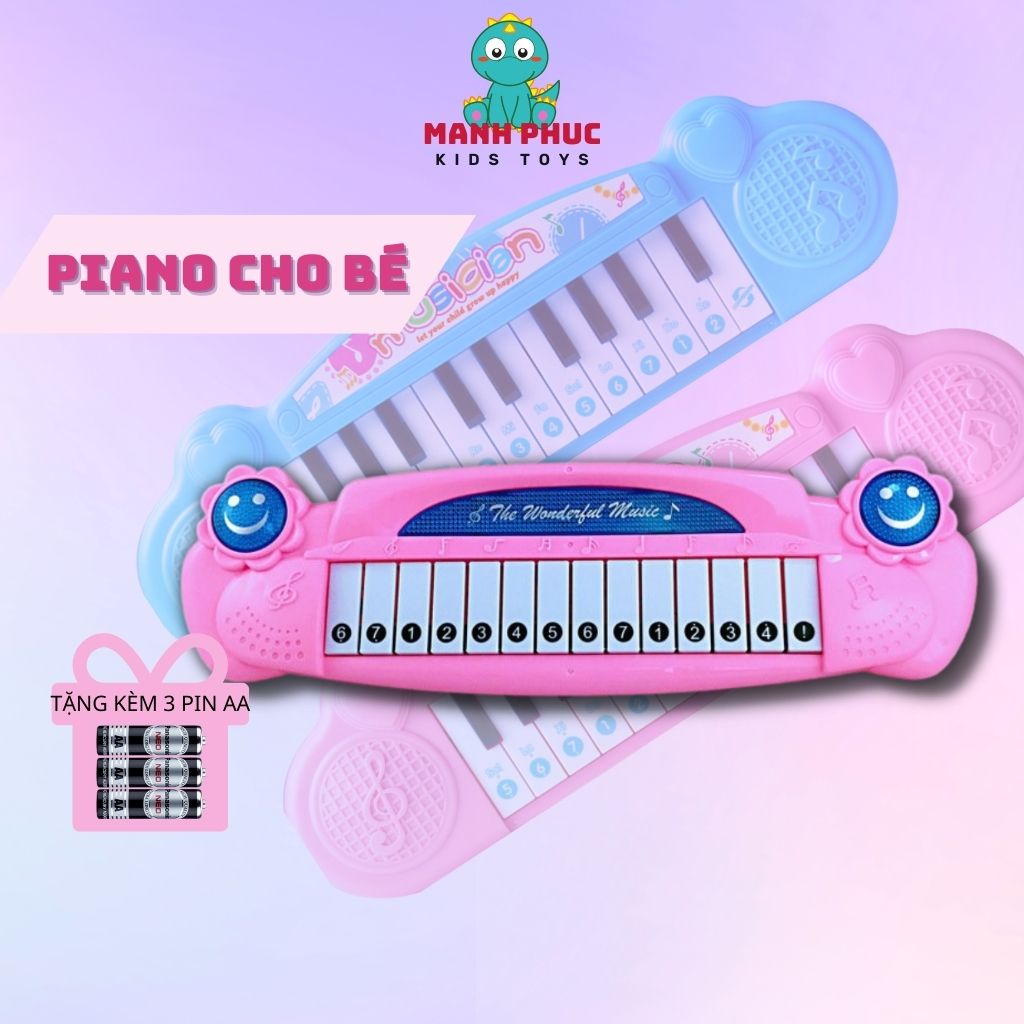 Đàn piano mini. bằng nhựa, chạy pin đồ chơi cho bé gai.