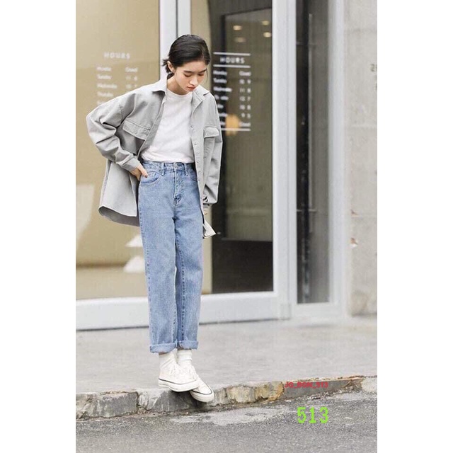 HCM️⚡ Baggy ống ôm vừa người màu xanh nhạt mã: JG_BGT_513