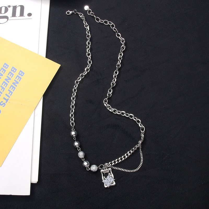 Vòng cổ Thép Titan Đính Đá zircon Phong Cách hip hop Đường Phố Thời Trang