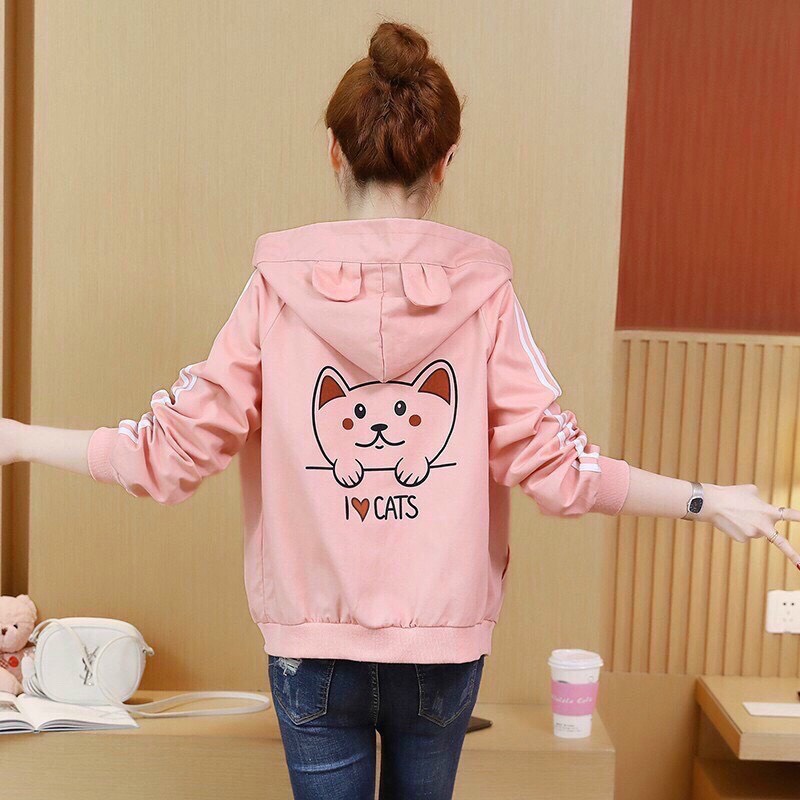 Áo Khoác Nữ 2 Lớp Dù iLoveCat