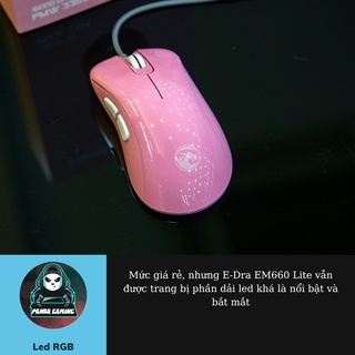 Chuột chơi game led E-DRA EM660 Lite BLACK/PINK