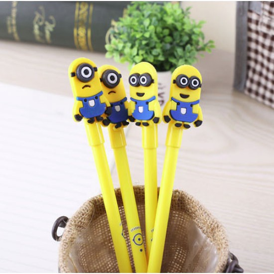 Bút bi mực nước cute hình Minion Siêu quậy mực đen ngòi 0.5mm BMBooks