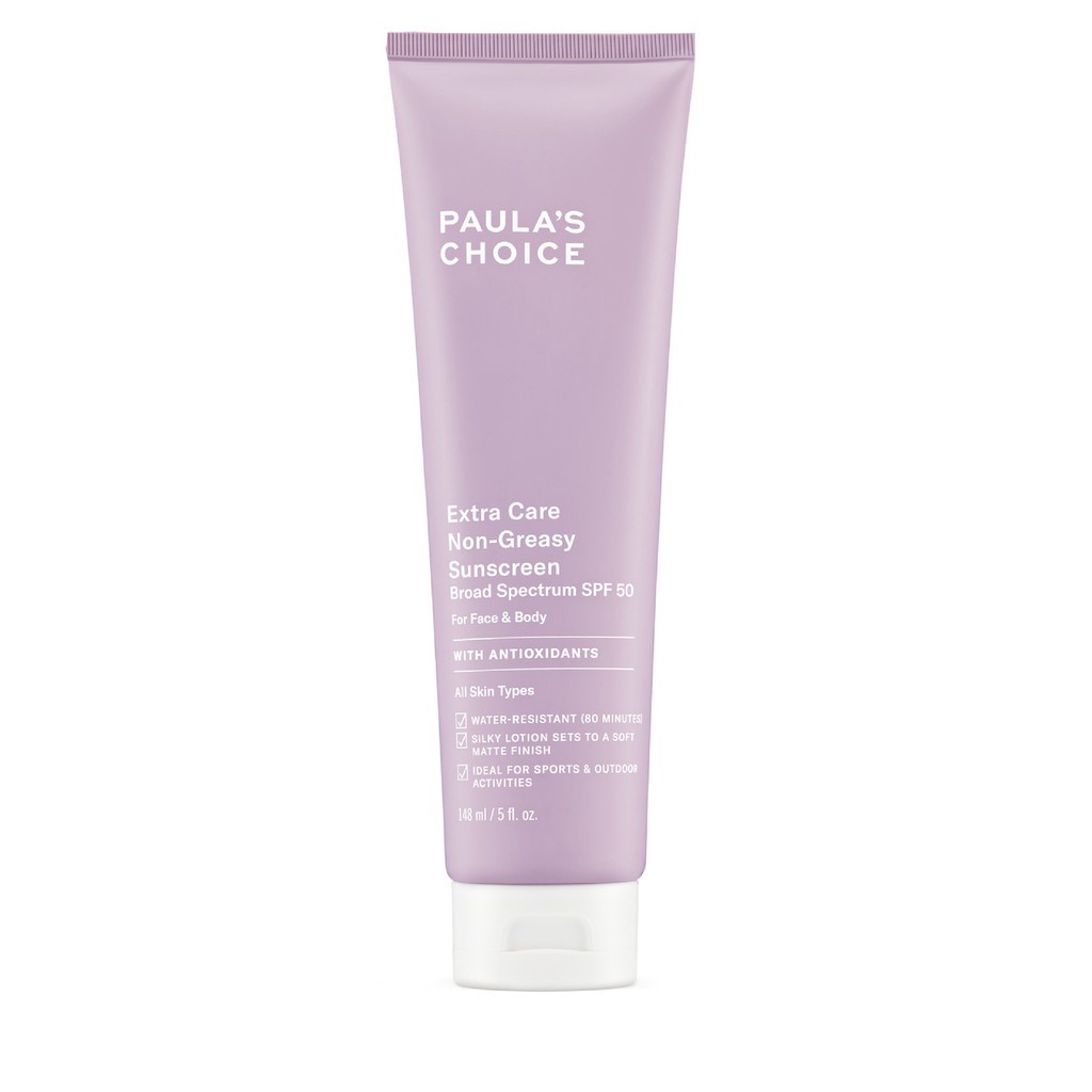 Kem chống nắng cơ thể chống thấm nước đến 8h Paula’s Choice Extra Care Non Greasy Sunscreen SPF 50 148ml 2320