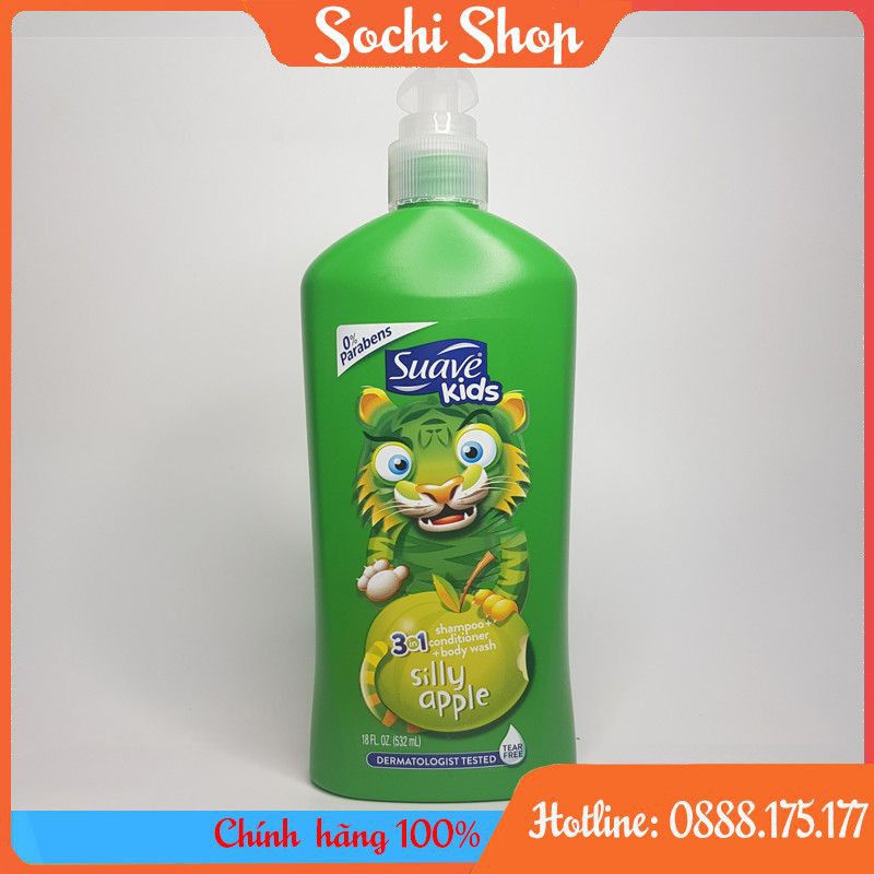 Sữa tắm gội 3 in 1 Suave Kids 532ml xuất xứ Mỹ