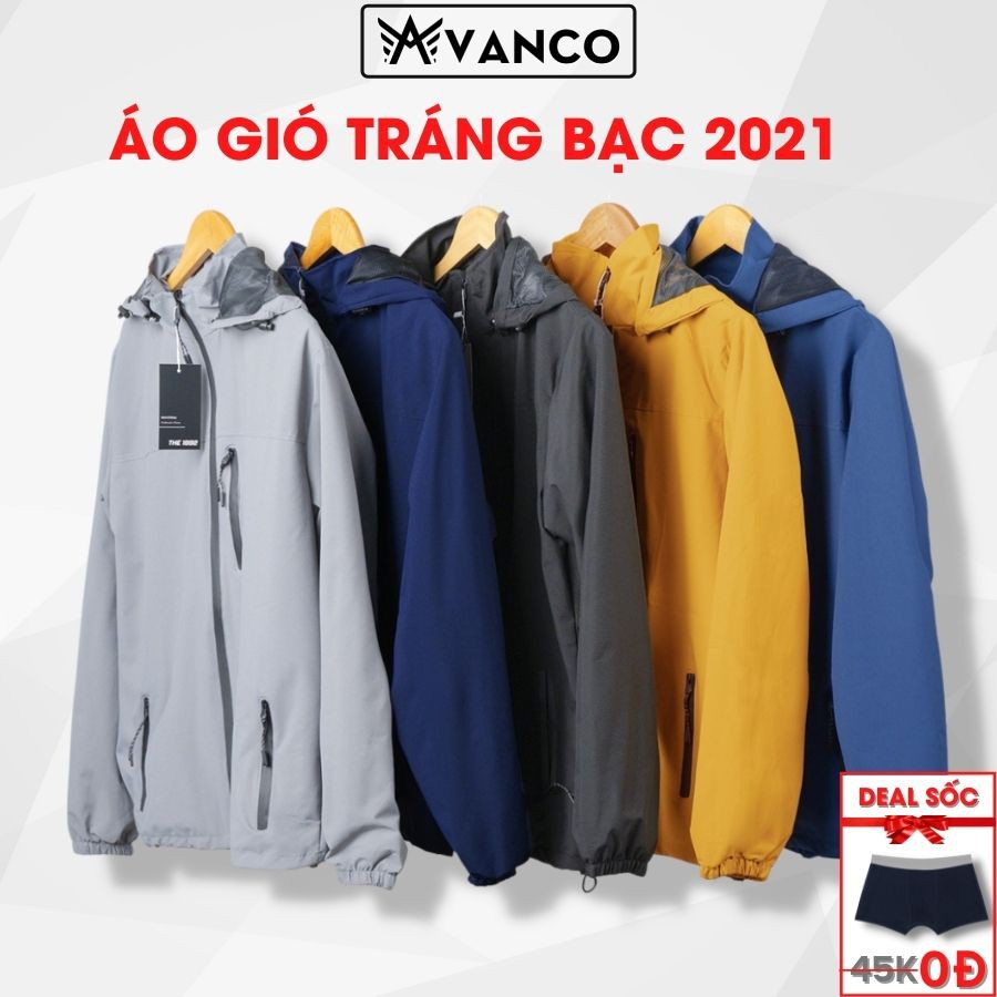 Áo khoác gió nam chống nước 2 lớp thể thao cao cấp, vải dù tráng bạc mới AVANCO AV50 - Hàng mới về