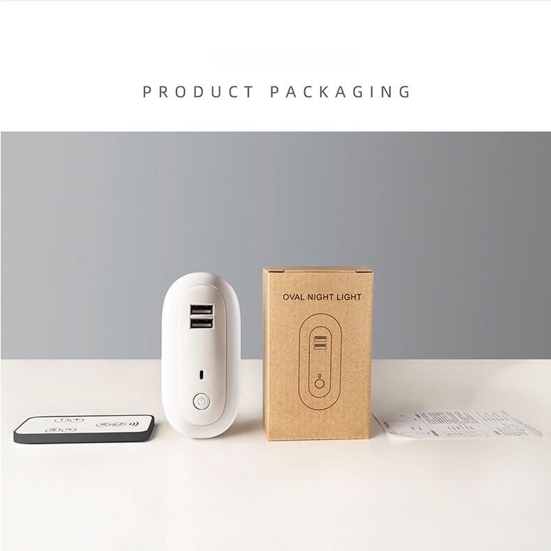 Đèn ngủ Oval cắm điện 10 cấp độ sáng có remote