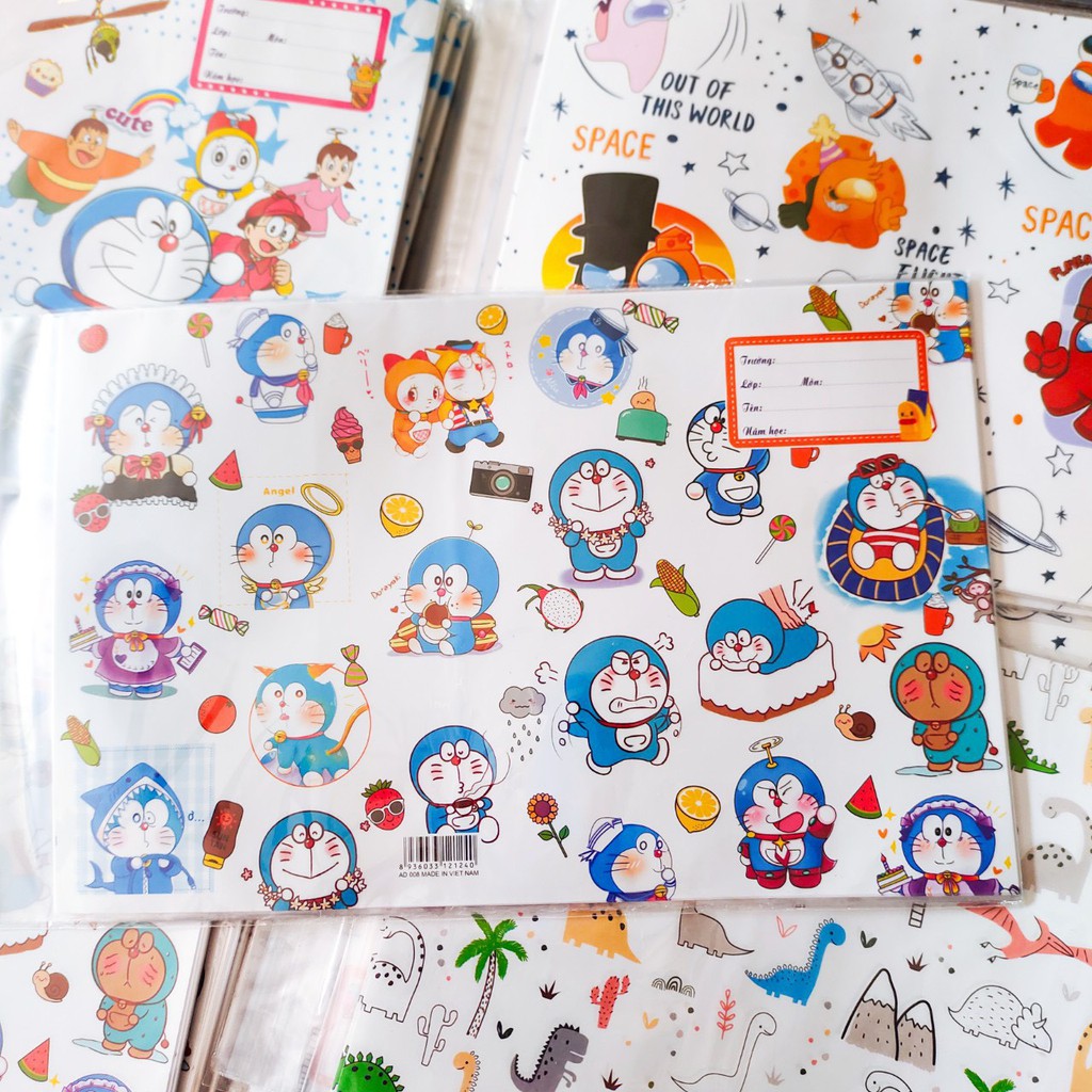 Set 10 bìa bao vở , bao tập kèm bìa kiếng ngộ nghĩnh