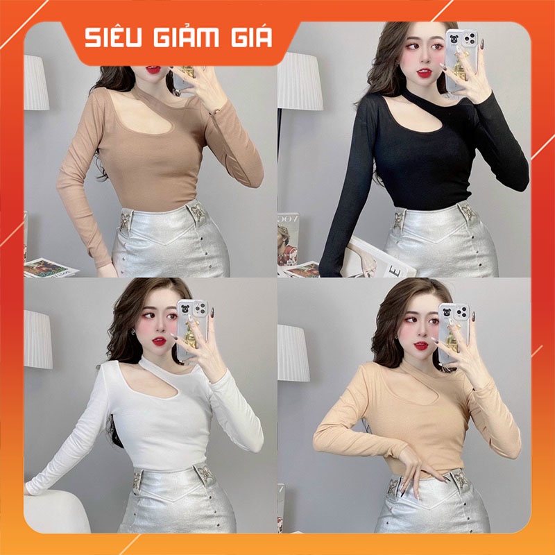 Áo Thun Nữ Dài Tay Hở Vai Hàng Quảng Châu SB2014-Teen 888