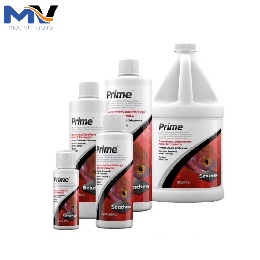 Xử Lý Nước Seachem Prime Dung dịch khử nước mới, khử clo ổn định nước cho hồ cá