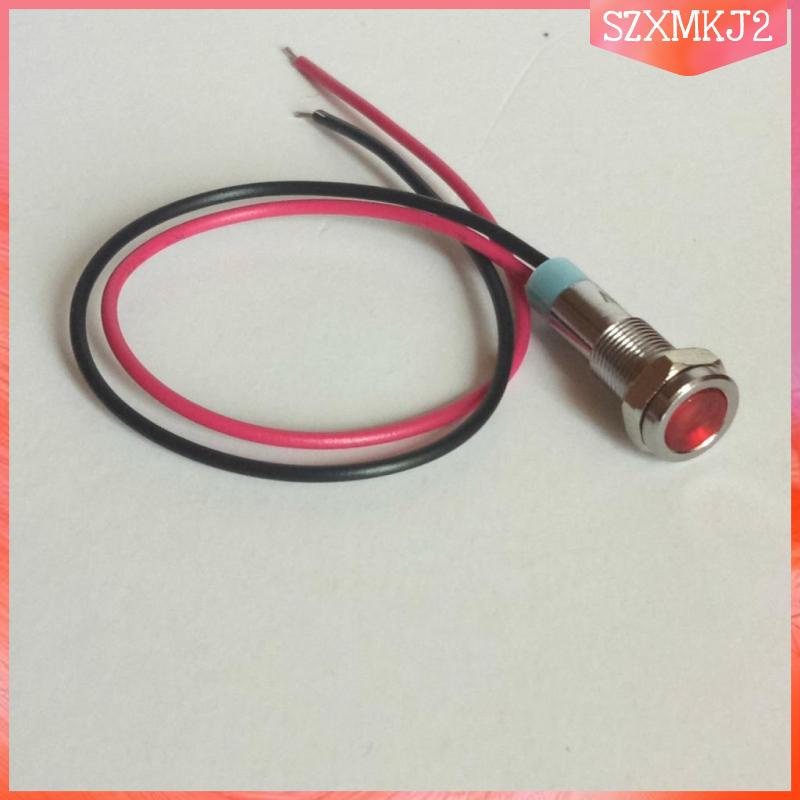 Đèn LED Cảnh Báo Ánh Sáng Đỏ 220V 6mm Bằng Kim Loại Gắn Bảng Điều Khiển Xe Hơi szxmkj2