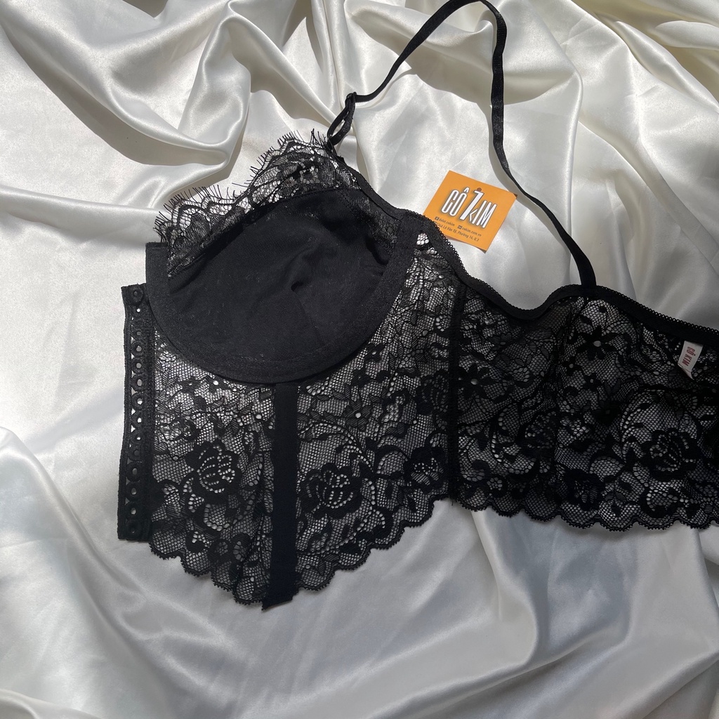 Áo Bralette ren gọng không kèm mút đan dây trước ngực Cô Kim 7 | BigBuy360 - bigbuy360.vn