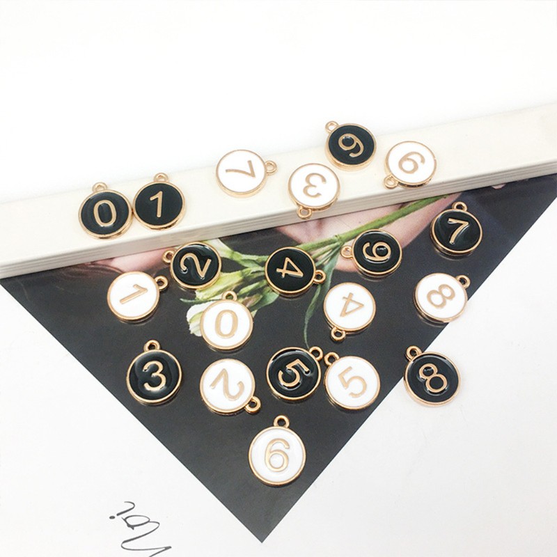 CHARMS Mặt Dây Chuyền Hình Chữ Số Từ 0-9 Độc Đáo Diy