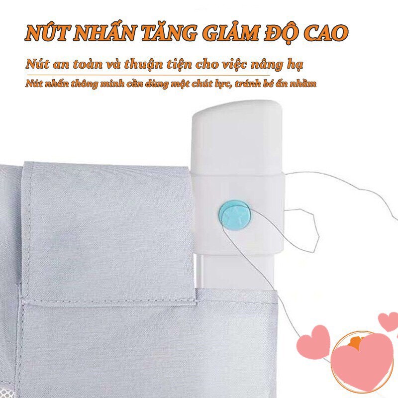 Thanh chắn giường BabyShark bản cao cấp nâng hạ từng bên, Bảo hành 12 tháng từ NSX