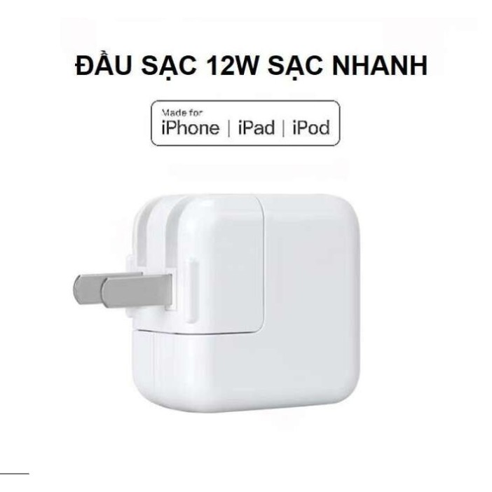 Củ cốc sạc - Adapter 12 W dành cho IPhone 5/6/7 - IPad 2/3/4 Air gen 5/6/7 và các thiết bị điện tử | dòng ra ổn định