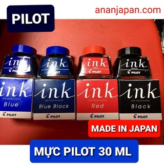 Lọ mực Pilot Ink 30 ml, Nhật Bản, 4 màu Black,Blue black, Blue, Red( Hàng nhập nguyên lọ)