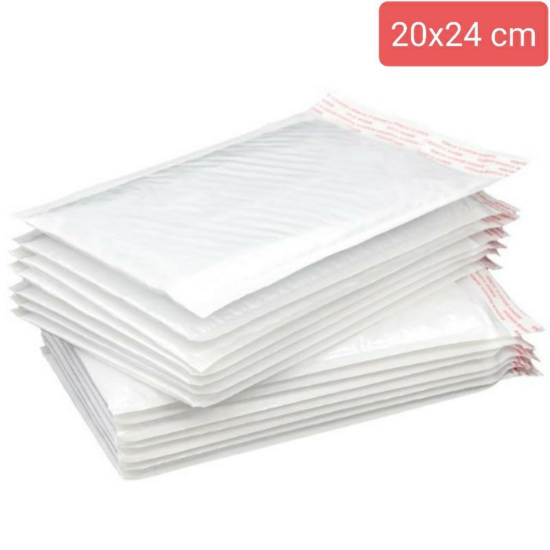 Combo 100 túi nilon bóng khí 20x25 cm gói hàng hóa màu trắng