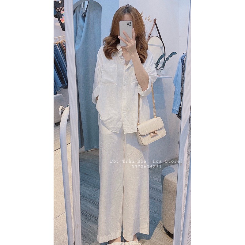 [Mã WASTXINH giảm 10% tối đa 15K đơn 99K] set áo sơmi đũi( ảnh thật shop chụp)