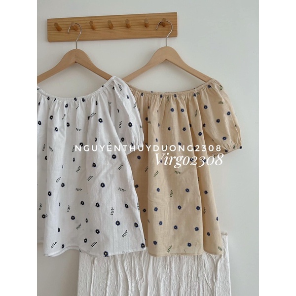 [NEW]ÁO THÔ TRỄ VAI HOA CÚC “DAISY TOP” XINH XẮN