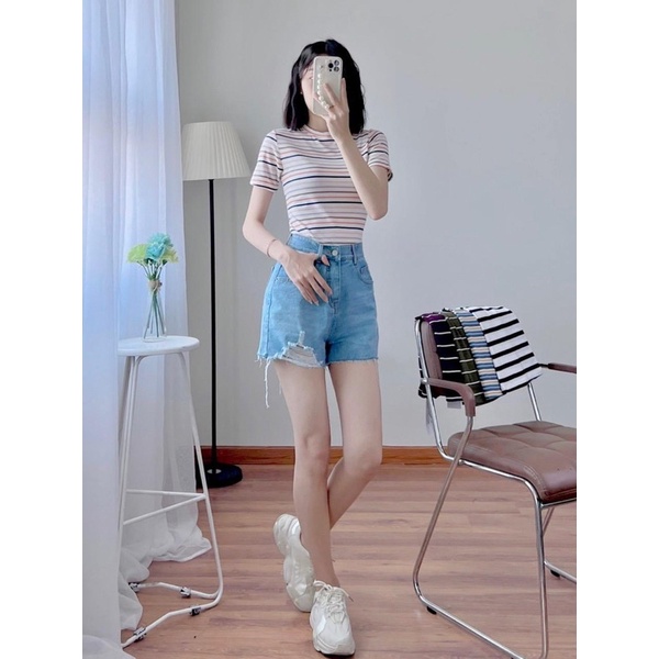ÁO THUN BODY TAY NGẮN SỌC