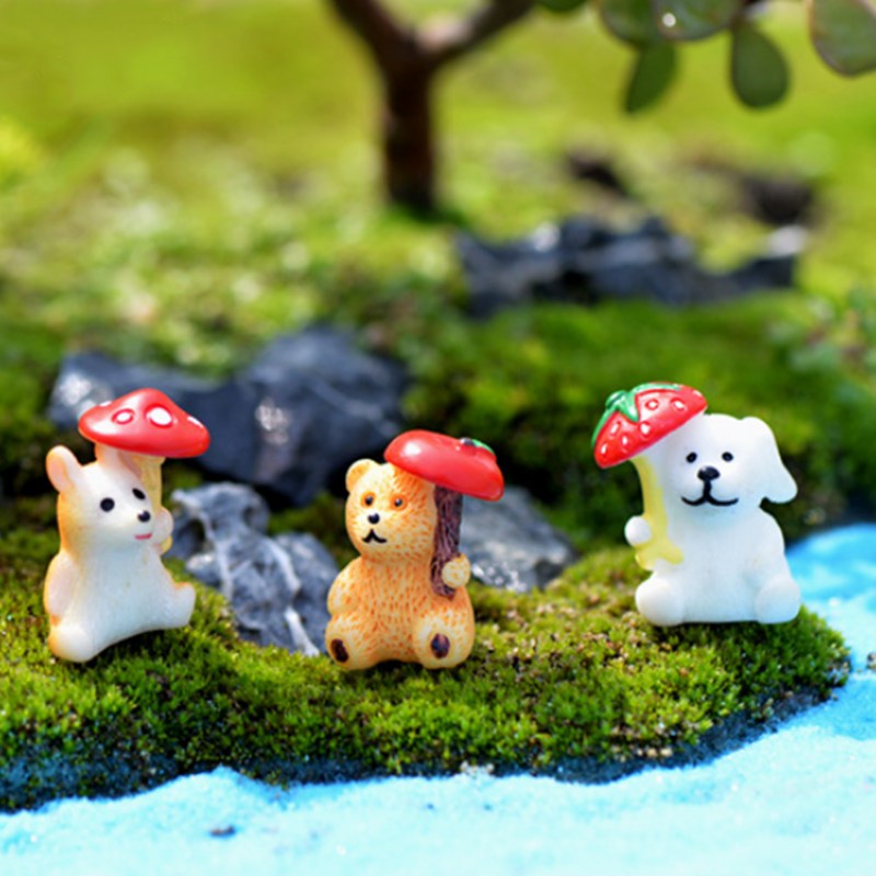 1 Đồ trang trí Chú Chó / Gấu / Nấm / Nấm / Chuột Hamster / Dâu Tây / Gấu Nhỏ Trang Trí Tiểu Cảnh